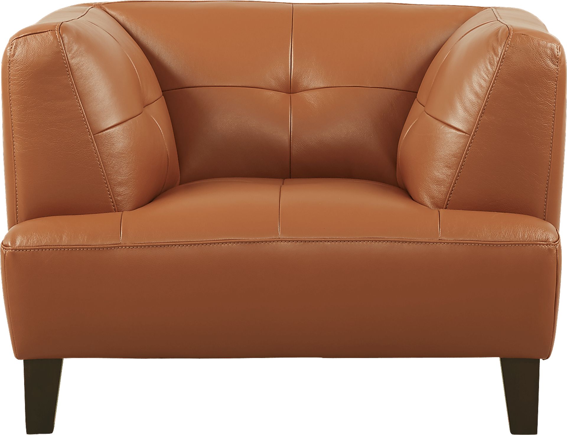 Villa Capri Orange Leather Chair - Image 2