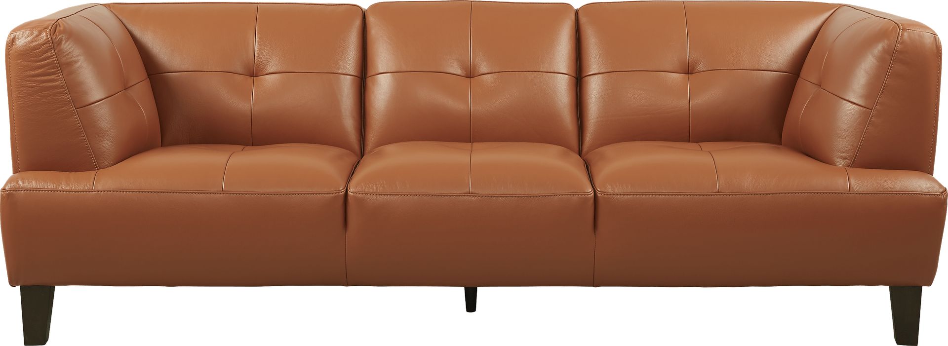 Villa Capri Orange Leather Sofa - Image 1
