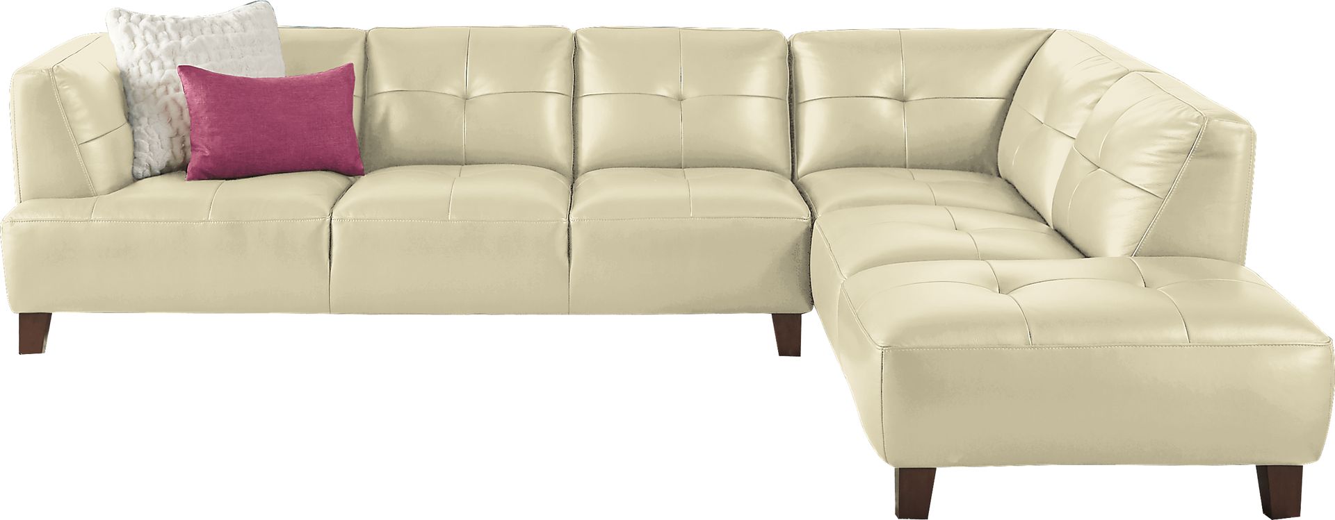 Villa Capri White 2 Pc Leather Sectional - Image 1