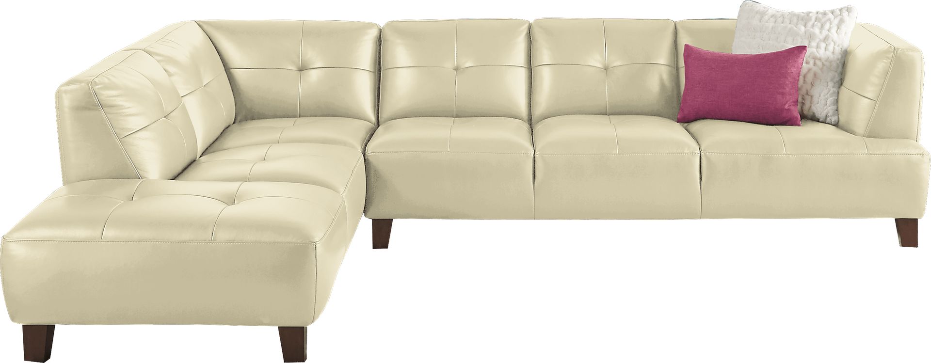 Villa Capri White 2 Pc Leather Sectional - Image 1