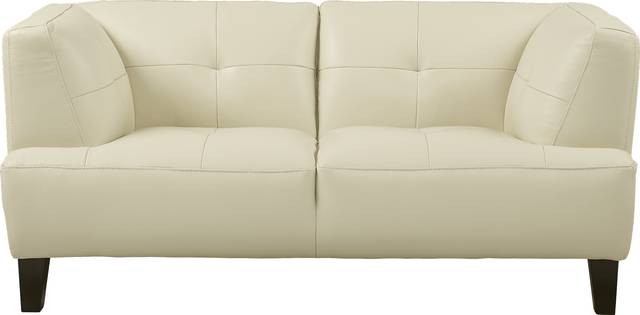 Villa Capri White Leather Loveseat - Thumbnail - Image 1