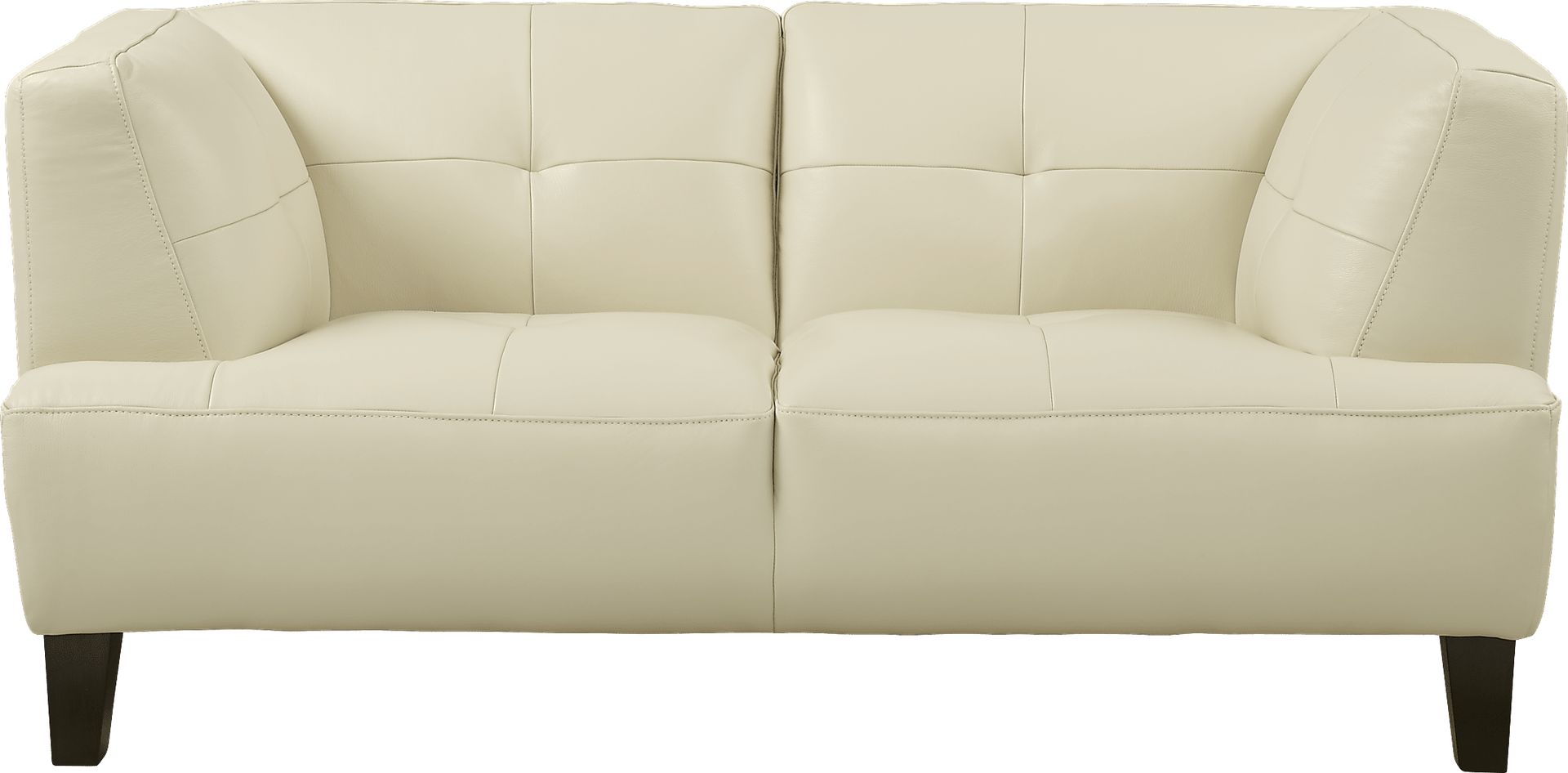 Villa Capri White Leather Loveseat - Image 1