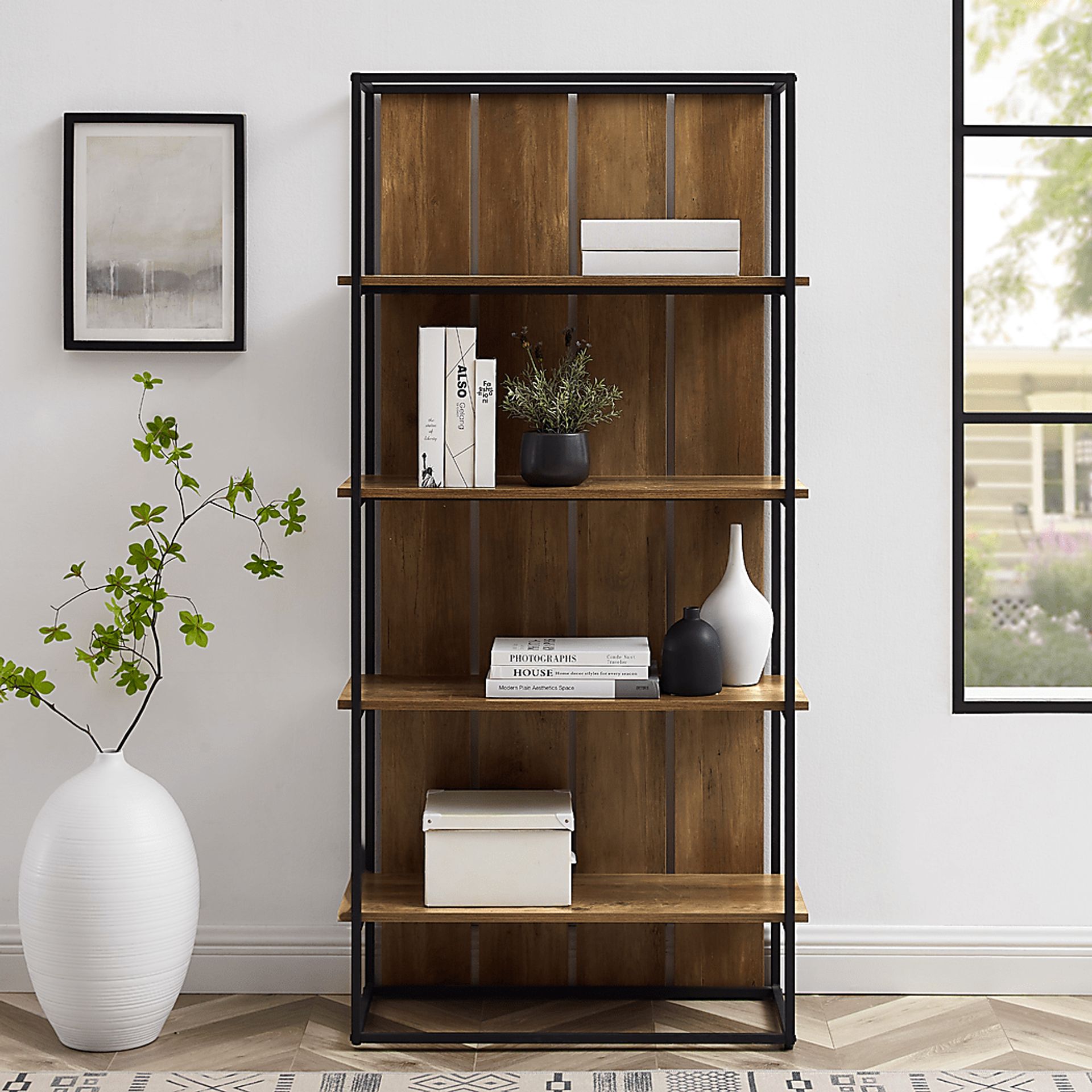 Villafane Brown Bookcase - Image 4