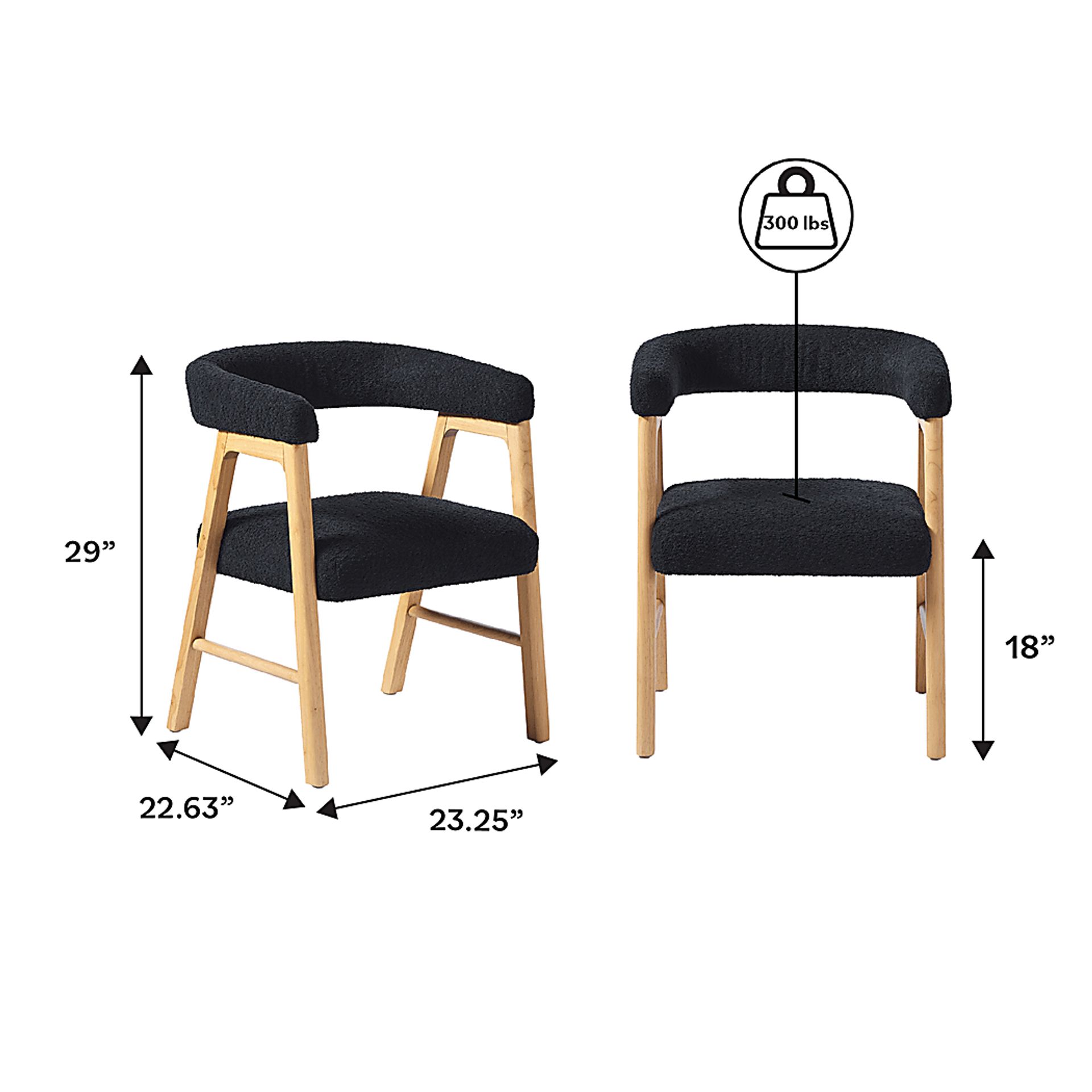Villandrie II Black Dining Chair, Set of 2 - Image 6
