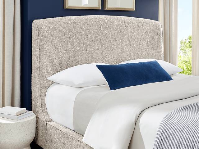 Villanova Square Cream 3 Pc King Upholstered Bed - Thumbnail - Image 2