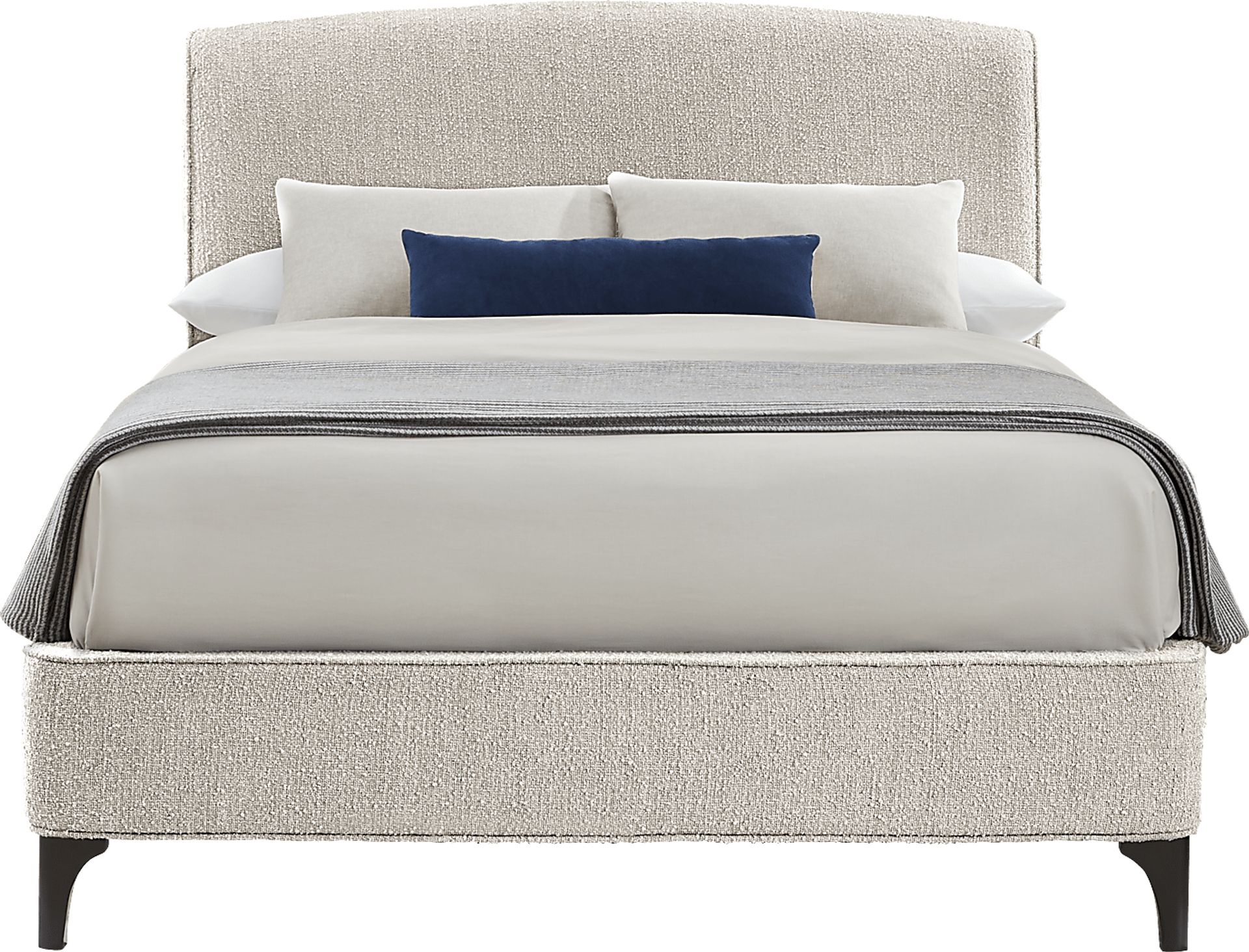Villanova Square Cream 3 Pc King Upholstered Bed - Image 1