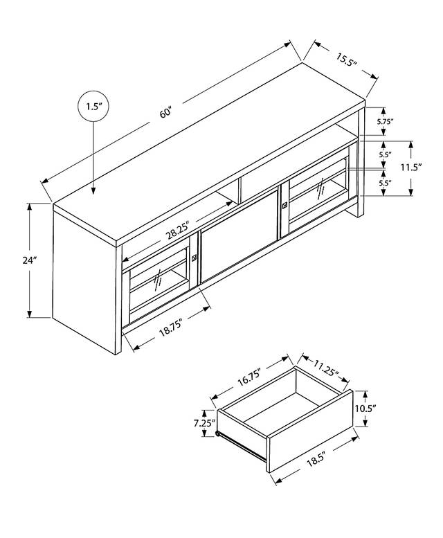 Villard Taupe 60 in. Console - Thumbnail - Image 2
