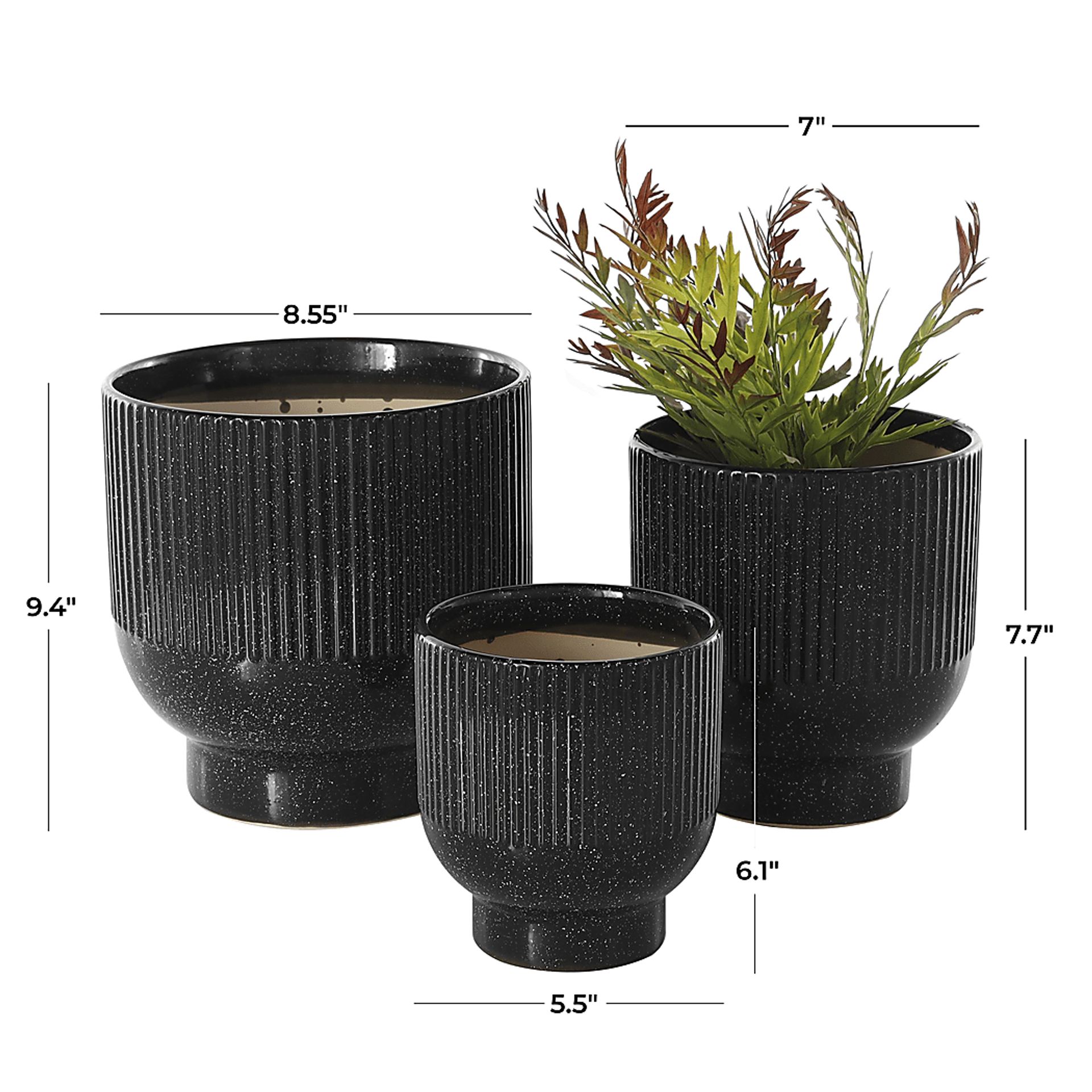 Vinecast Black Planter, Set of 3 - Image 2