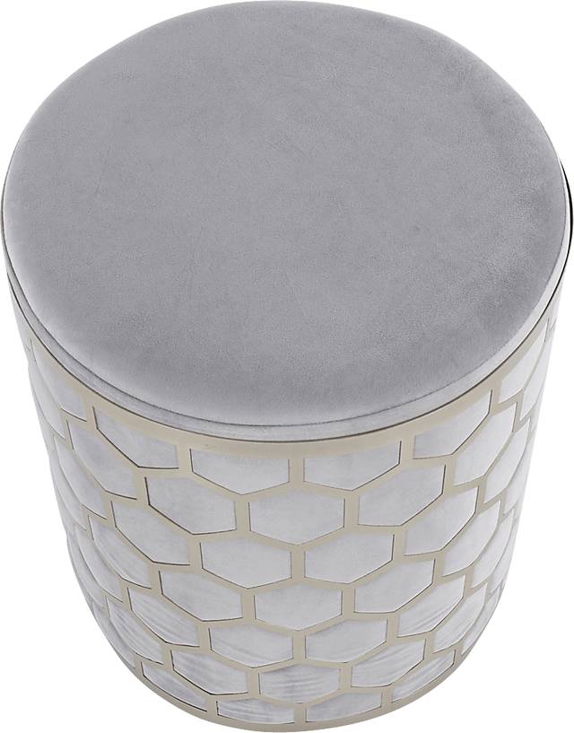 Vinesville Silver Ottoman - Thumbnail - Image 2
