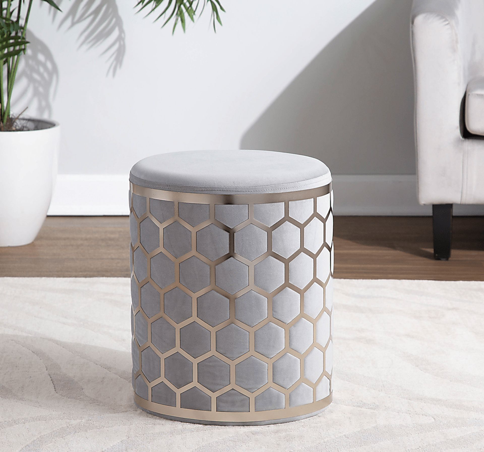 Vinesville Silver Ottoman - Image 3