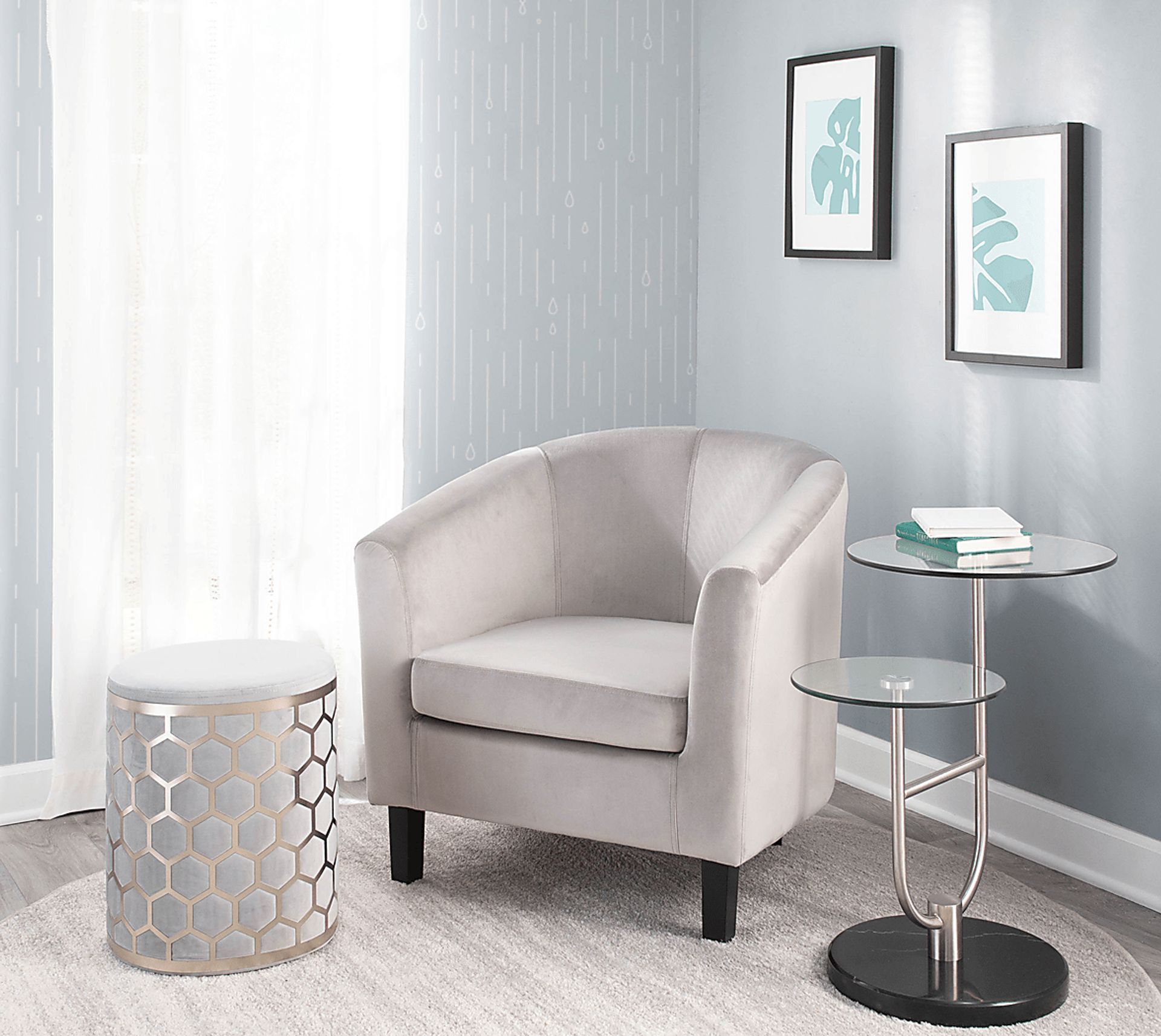 Vinesville Silver Ottoman - Image 4