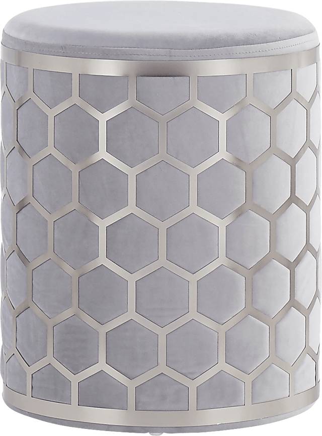 Vinesville Silver Ottoman - Thumbnail - Image 1