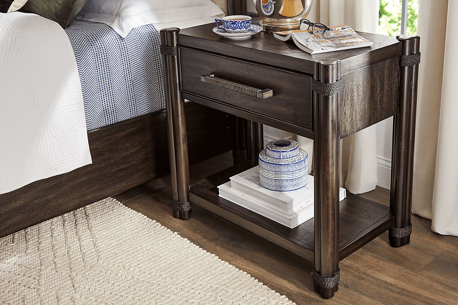 Vineyard Estates Brown 3-Drawer Nightstand - Thumbnail 4