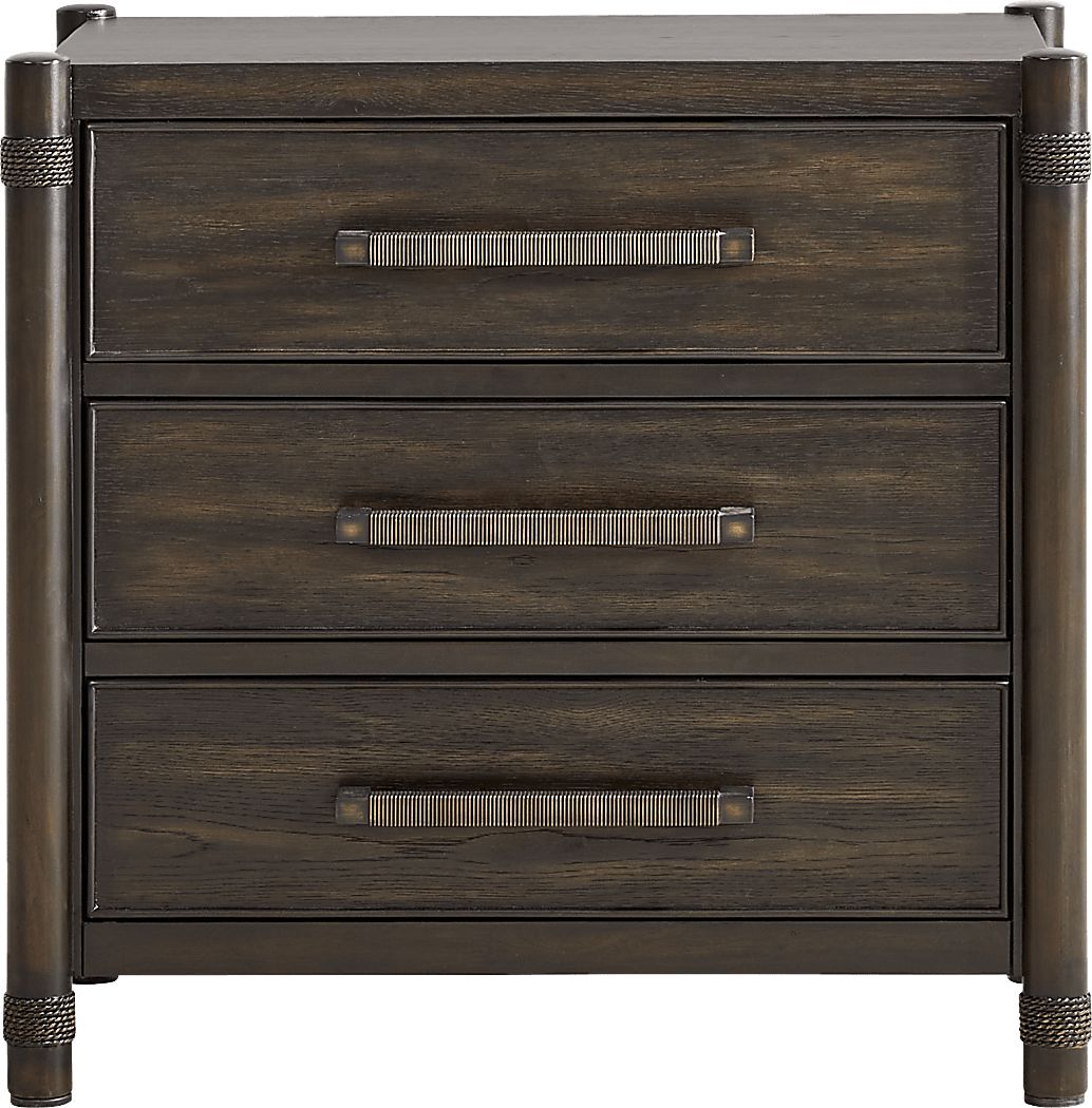 Vineyard Estates Brown 3-Drawer Nightstand - Thumbnail 3