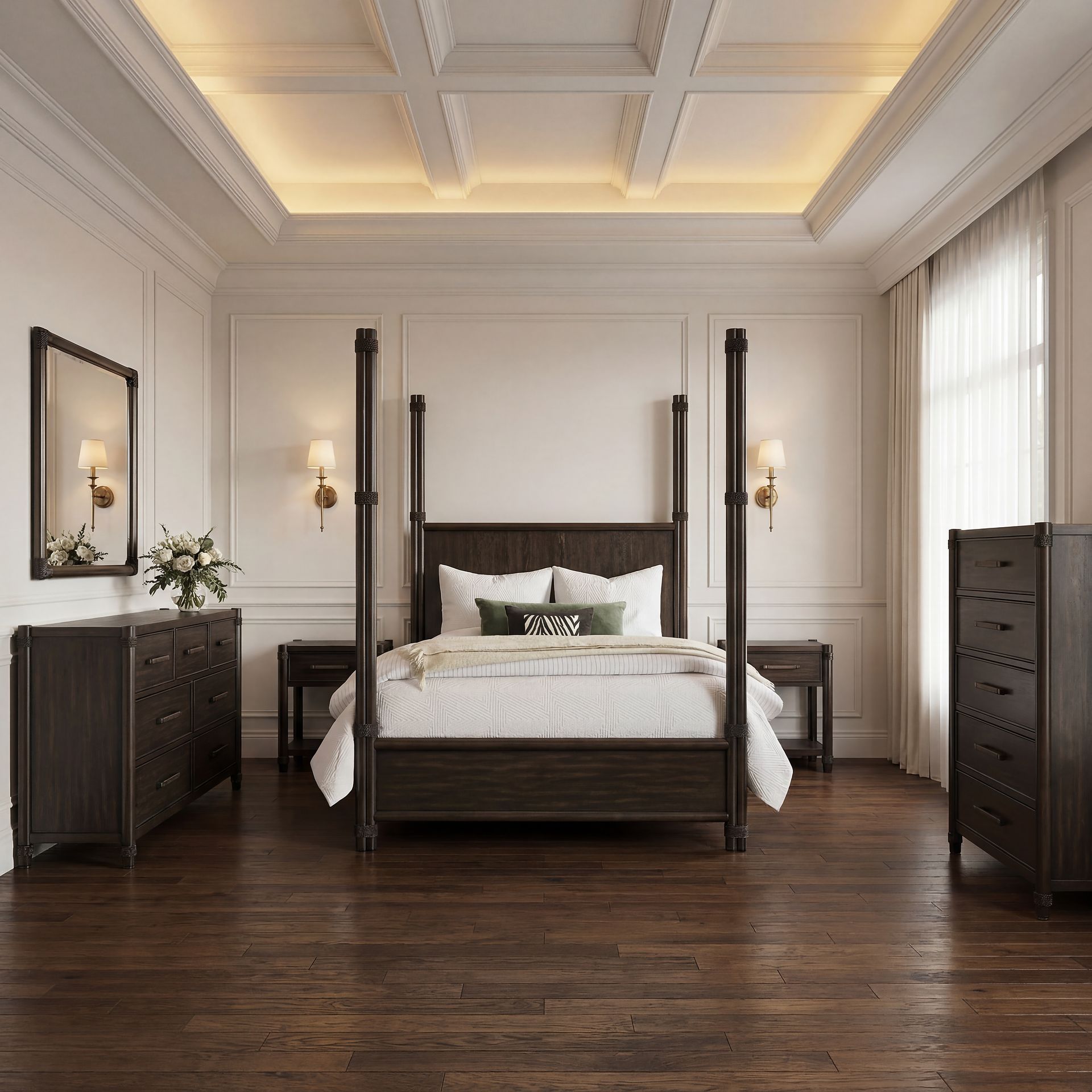Vineyard Estates Brown 5 Pc Queen Poster Bedroom - Image 6