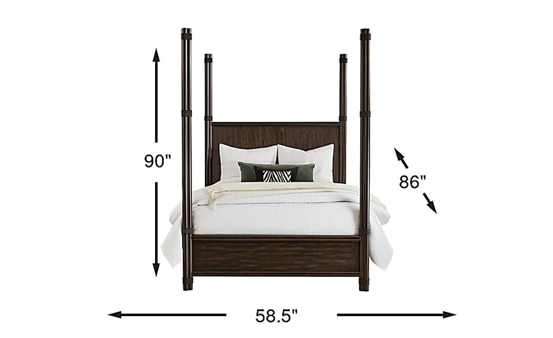 Vineyard Estates Brown 3 Pc Queen Poster Bed