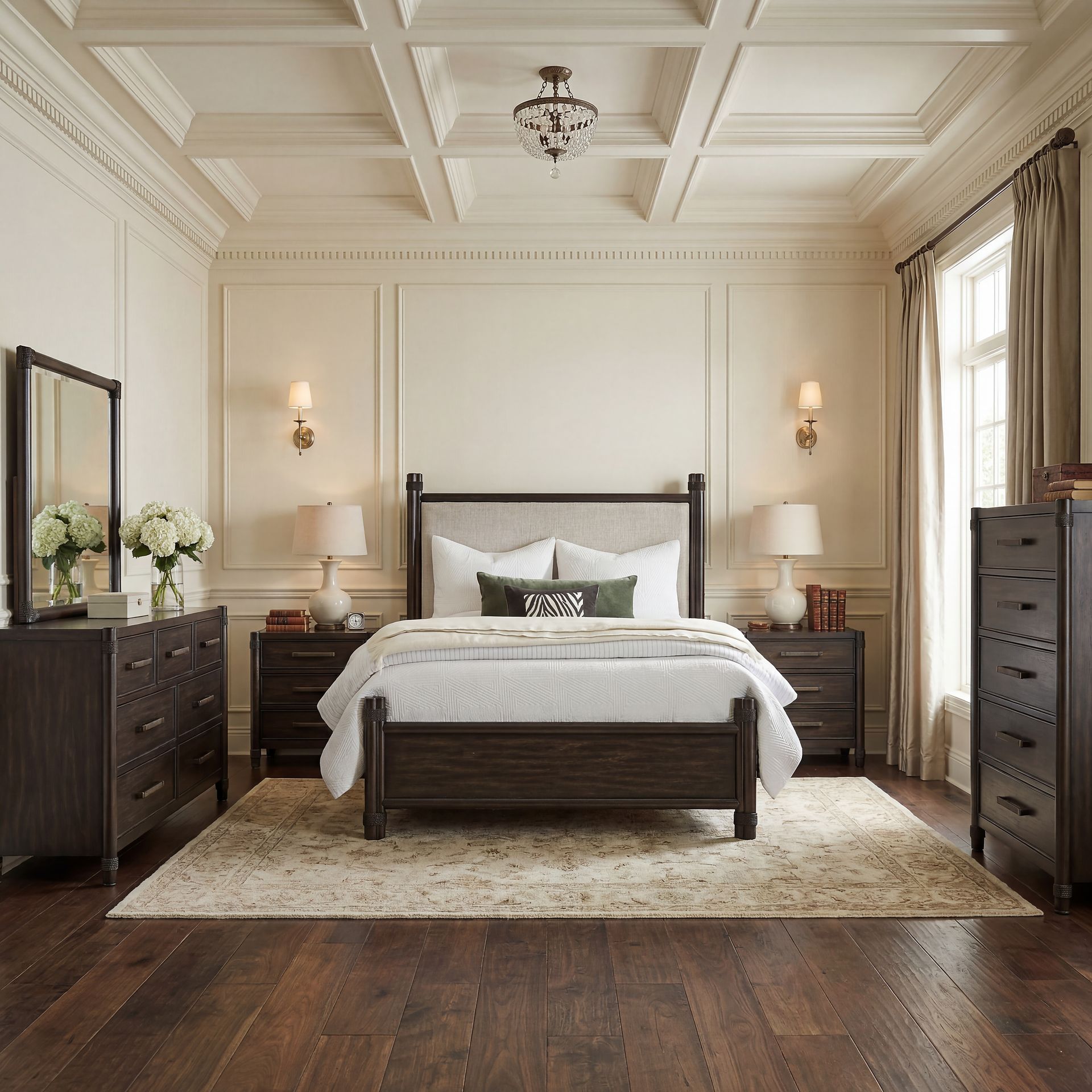 Vineyard Estates Brown 5 Pc Queen Upholstered Bedroom - Image 6