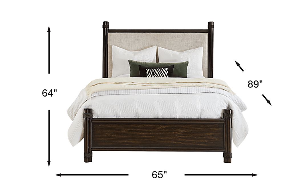 Vineyard Estates Brown 3 Pc Queen Upholstered Bed