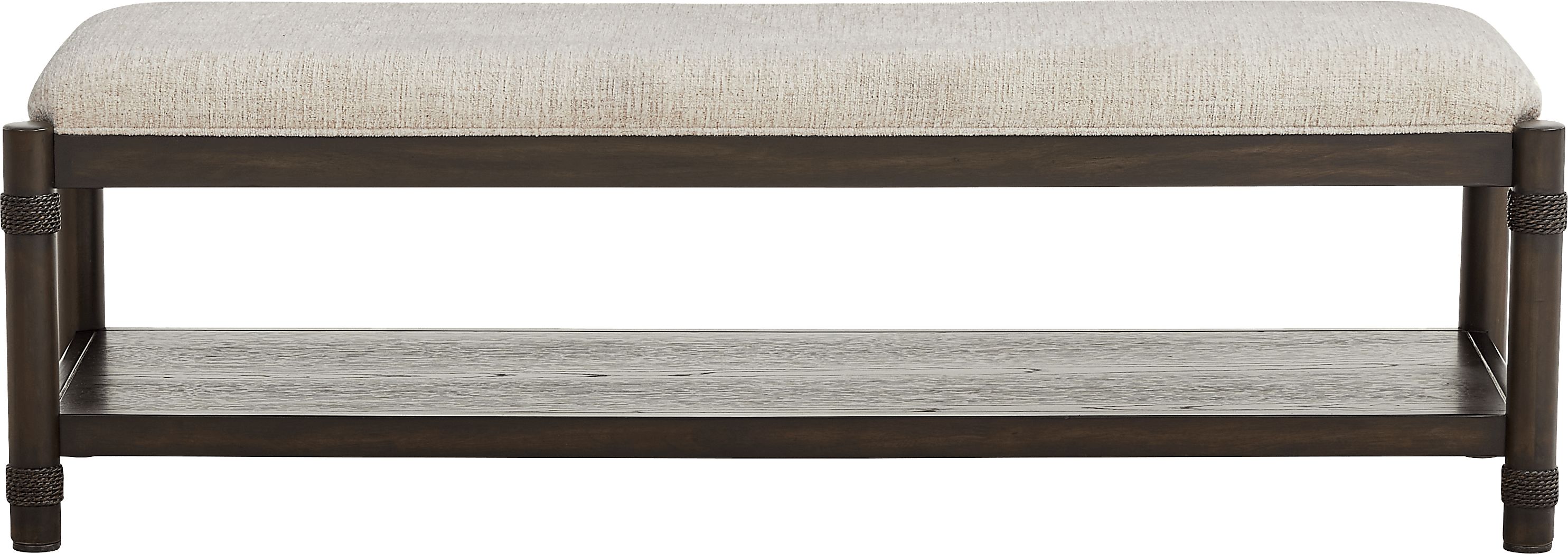 Vineyard Estates Brown Upholstered Bench - Thumbnail 2