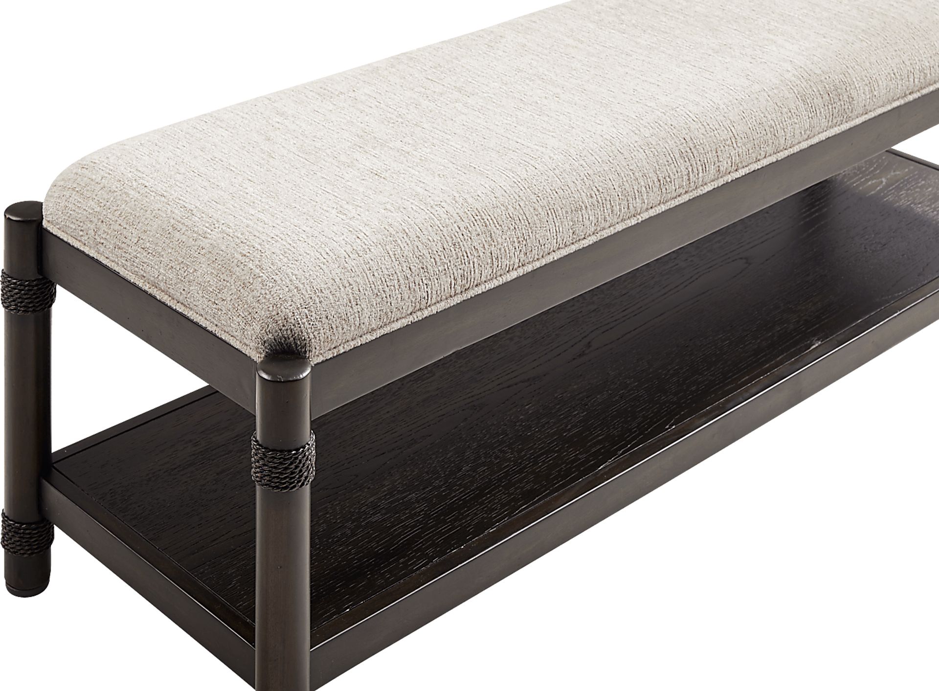 Vineyard Estates Brown Upholstered Bench - Image 3