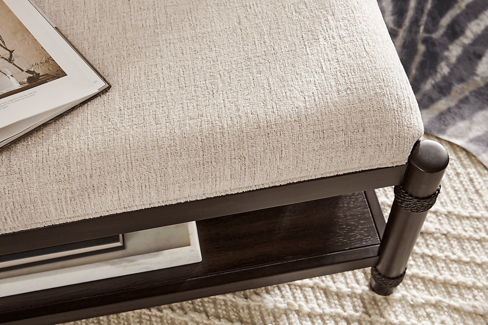 Vineyard Estates Brown Upholstered Bench - Image 4