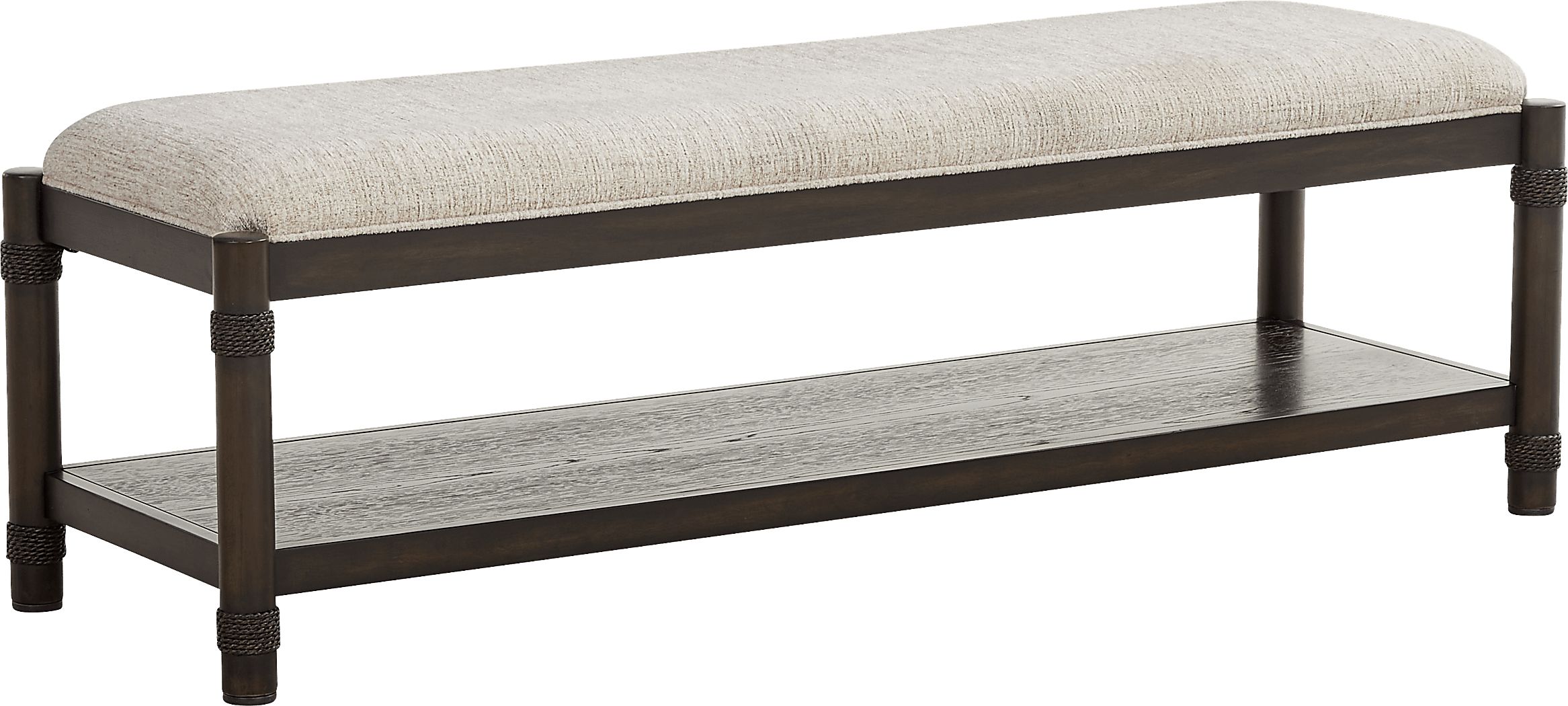 Vineyard Estates Brown Upholstered Bench