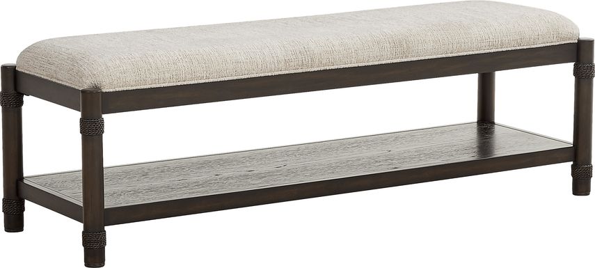 Vineyard Estates Brown Upholstered Bench