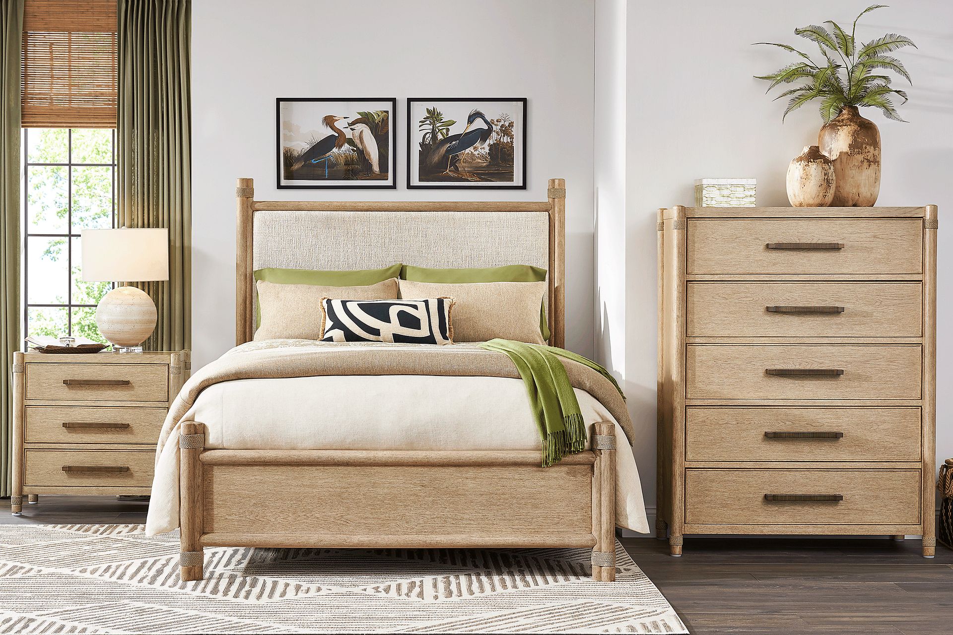 Vineyard Estates Natural 5 Pc King Upholstered Bedroom - Image 1