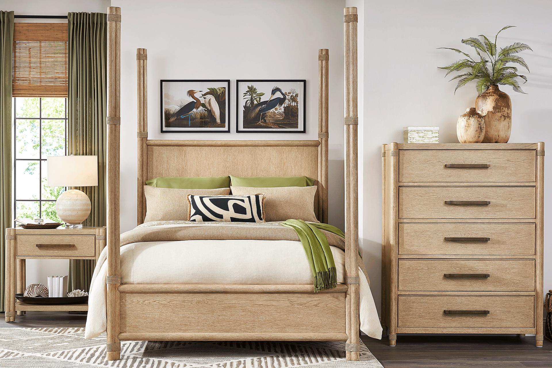 Vineyard Estates Natural 5 Pc Queen Poster Bedroom