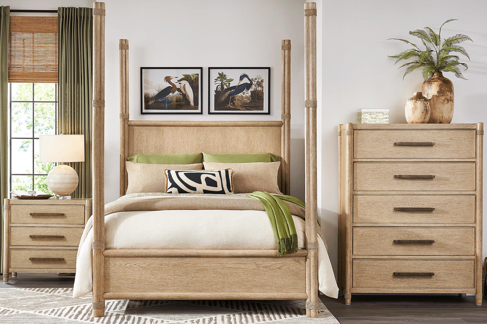 Vineyard Estates Natural 5 Pc Queen Poster Bedroom