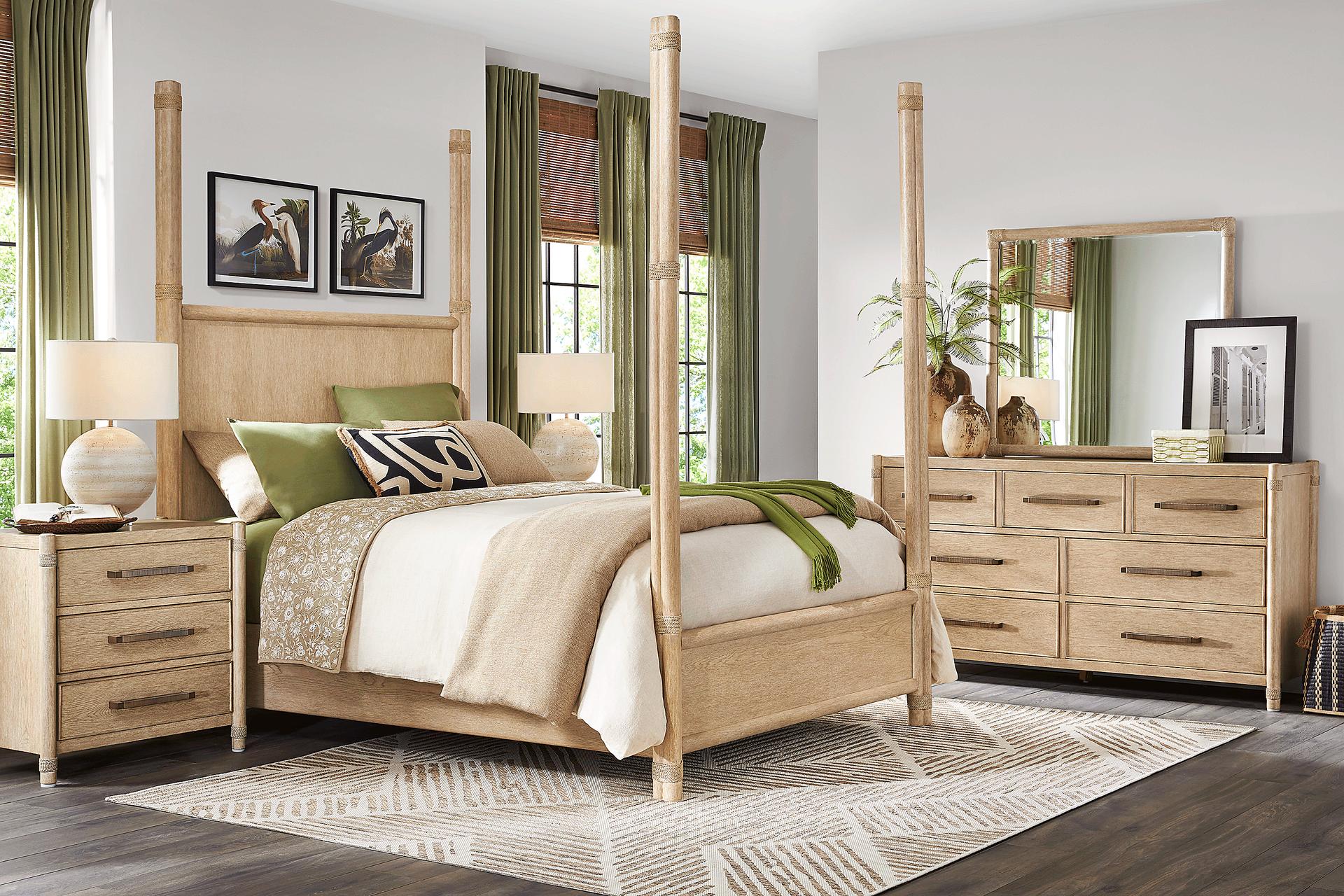 Vineyard Estates Natural 5 Pc Queen Poster Bedroom