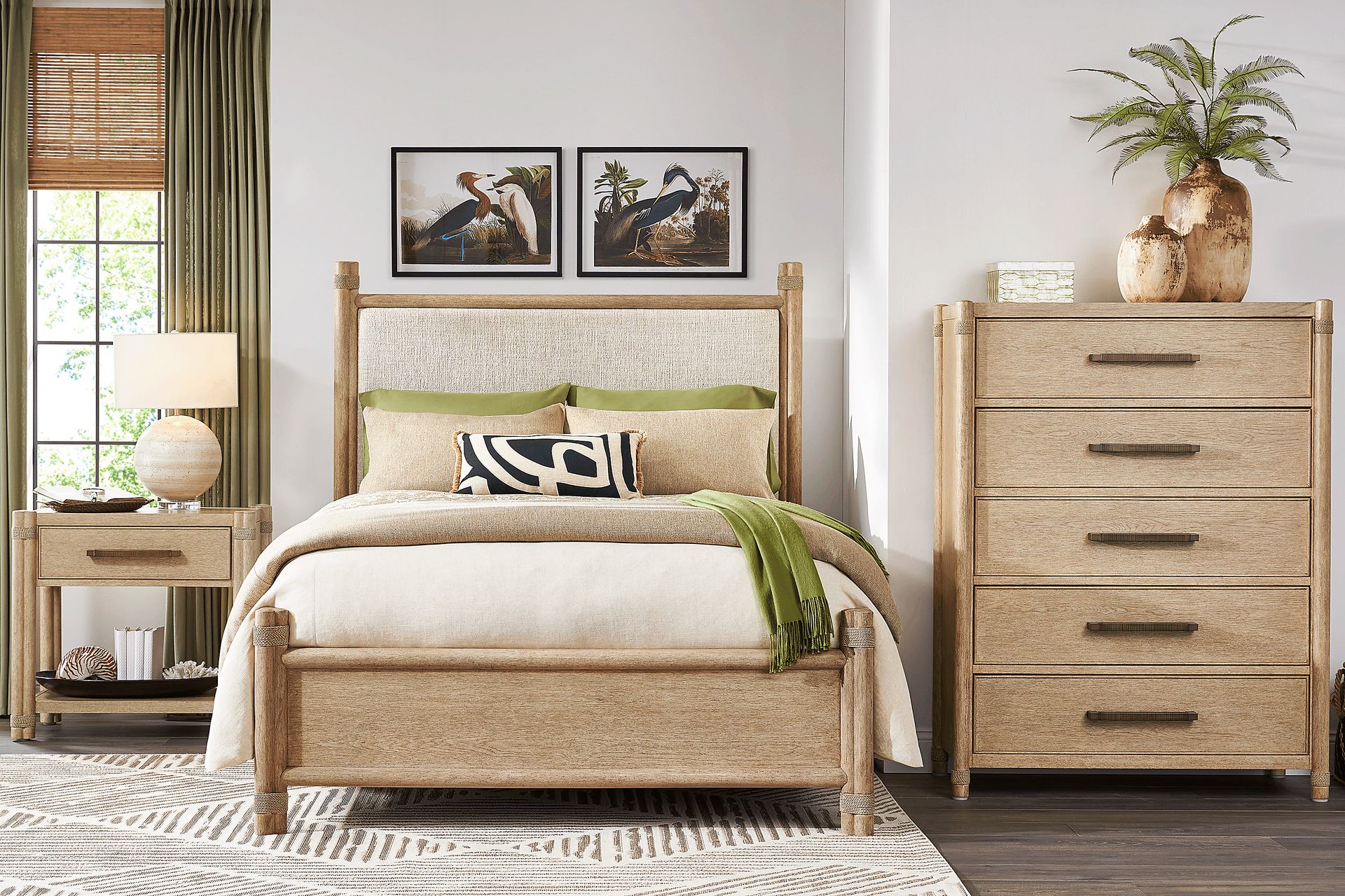 Vineyard Estates Natural 5 Pc Queen Upholstered Bedroom - Image 1