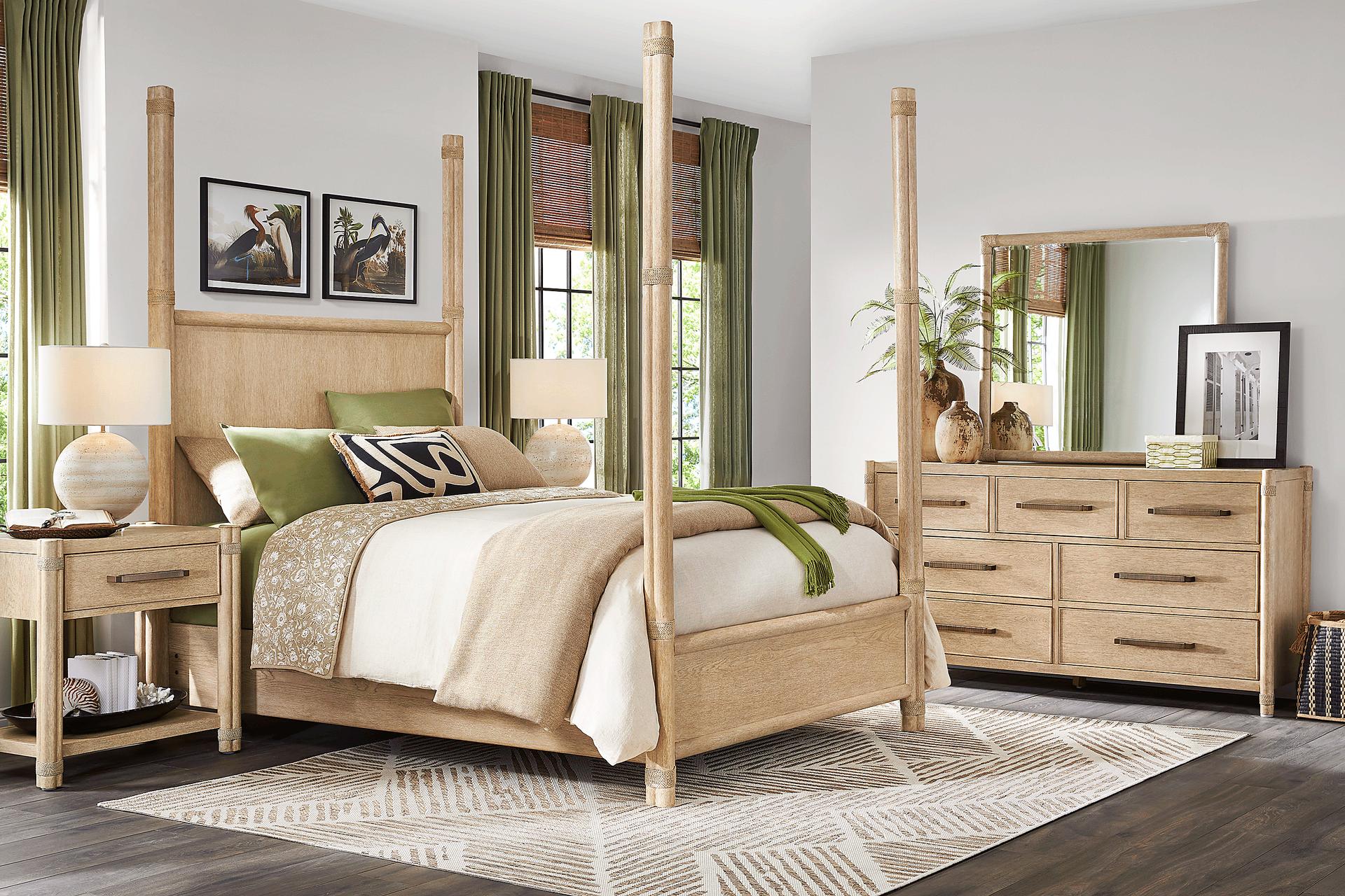 Vineyard Estates Natural 7 Pc Queen Poster Bedroom