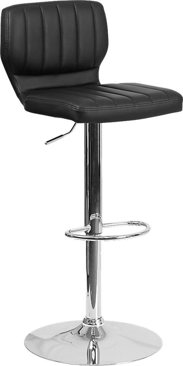 Vinnie Black Adjustable Swivel Barstool