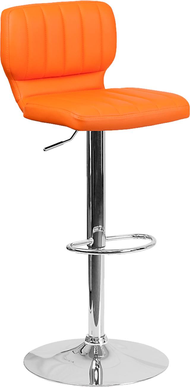 Vinnie Orange Adjustable Swivel Barstool - Thumbnail - Image 1