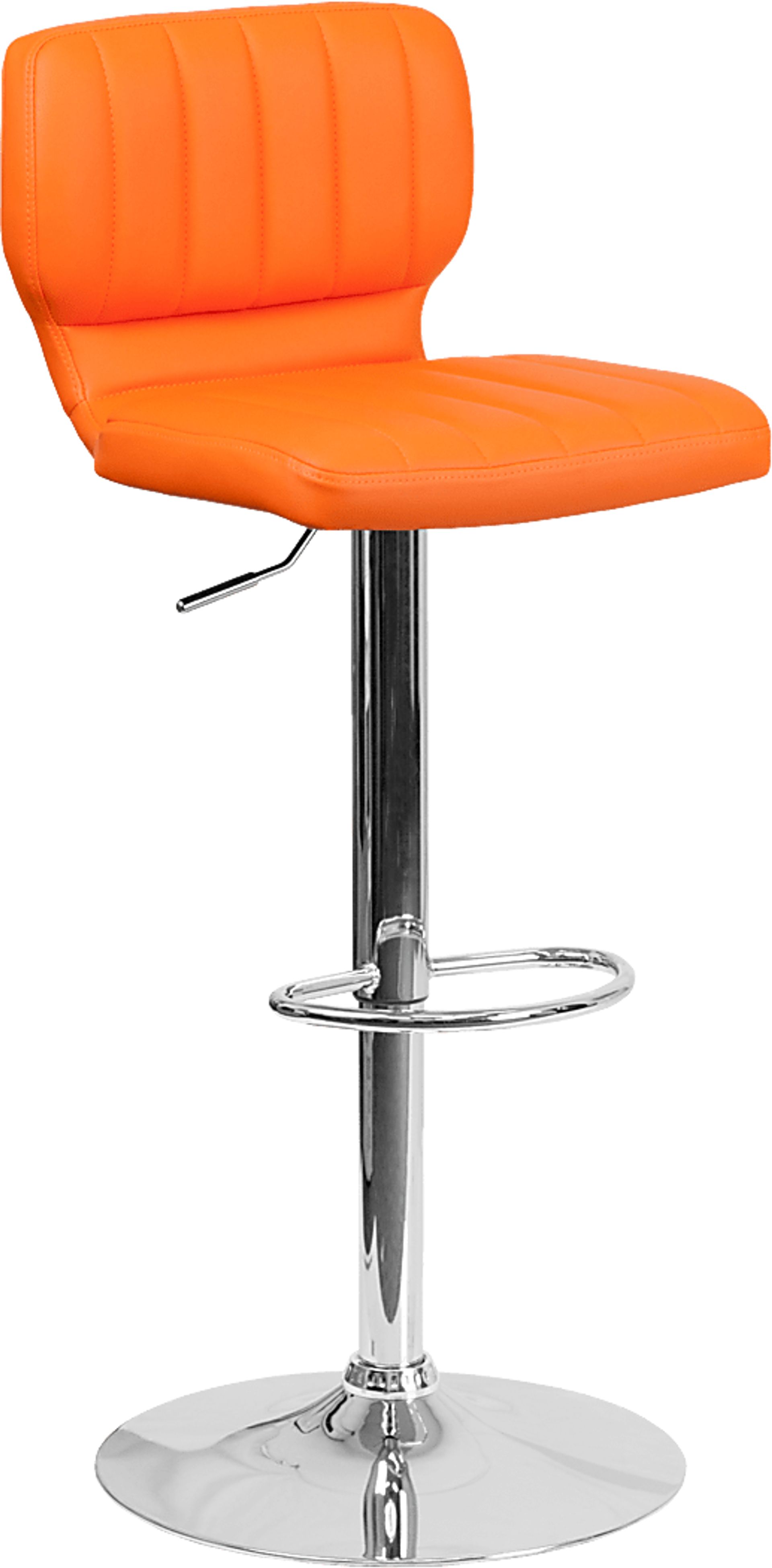 Vinnie Orange Adjustable Swivel Barstool - Image 1
