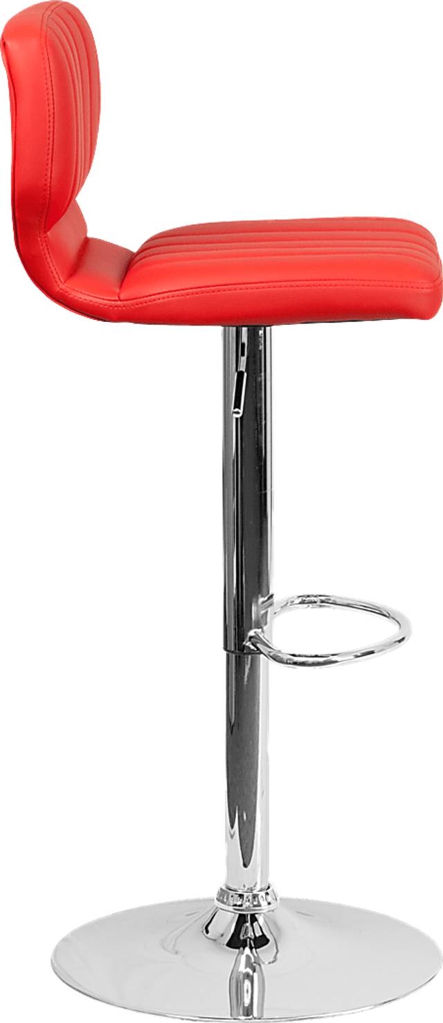 Vinnie Red Adjustable Swivel Barstool - Thumbnail - Image 2