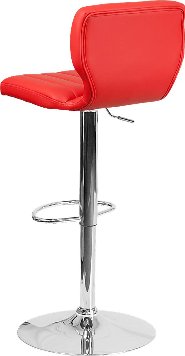 Vinnie Red Adjustable Swivel Barstool - Thumbnail - Image 3