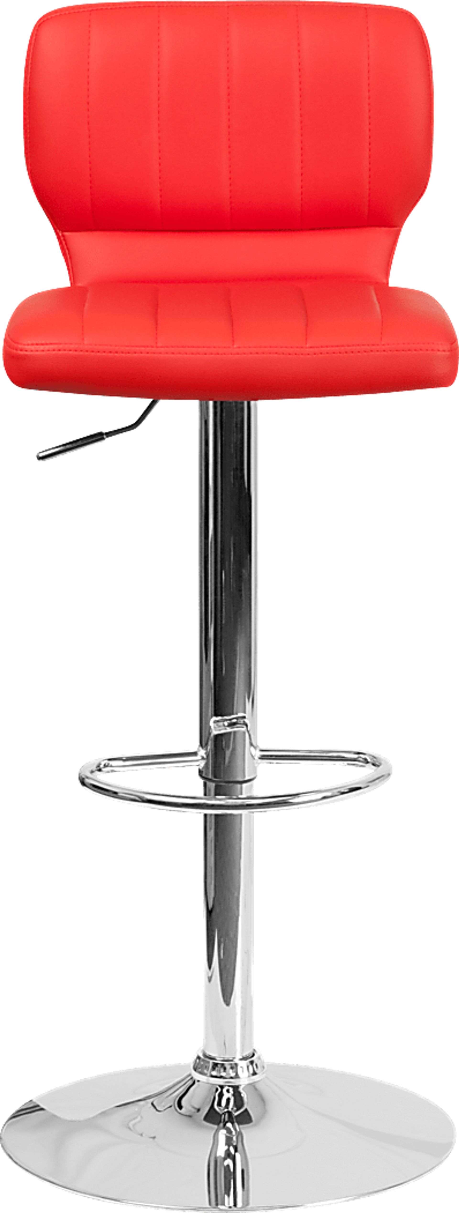 Vinnie Red Adjustable Swivel Barstool - Image 4