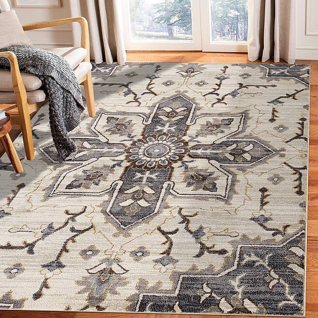 Vinrue Ivory/Blue 5'3 x 7'6 Rug - Thumbnail - Image 2