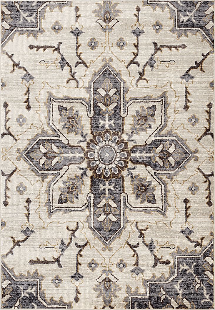Vinrue Ivory/Blue 5'3 x 7'6 Rug