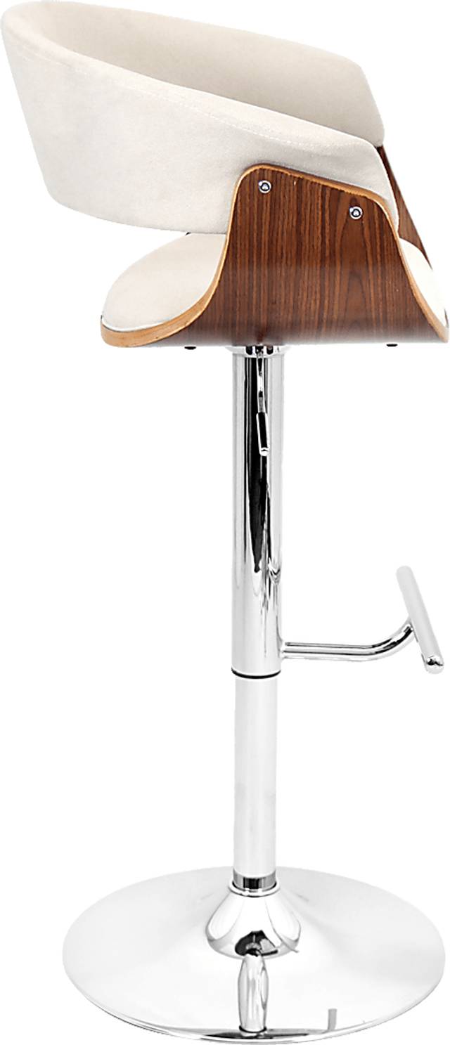 Vintage Mod Cream Adjustable Barstool - Thumbnail - Image 2