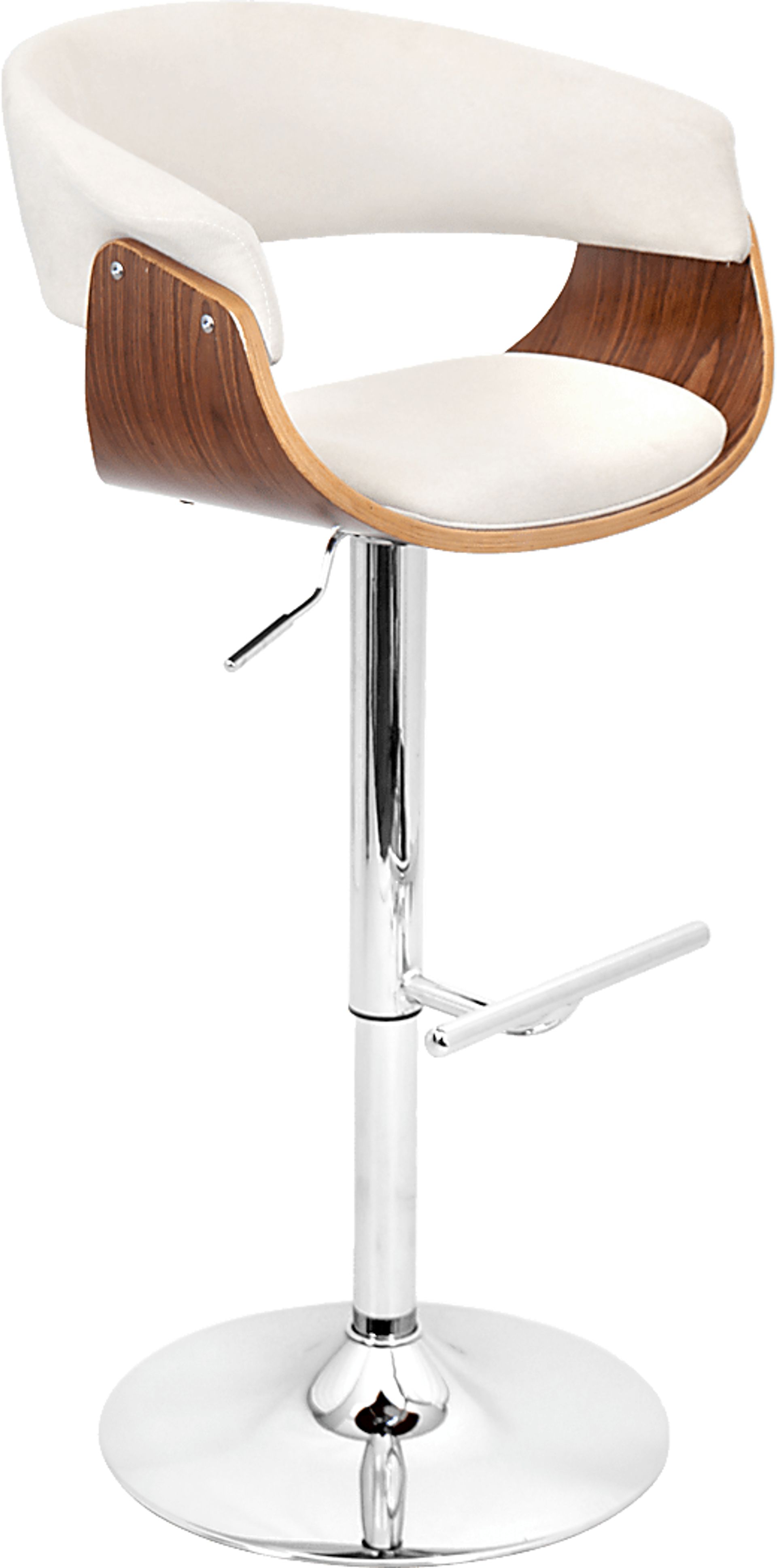 Vintage Mod Cream Adjustable Barstool - Image 1