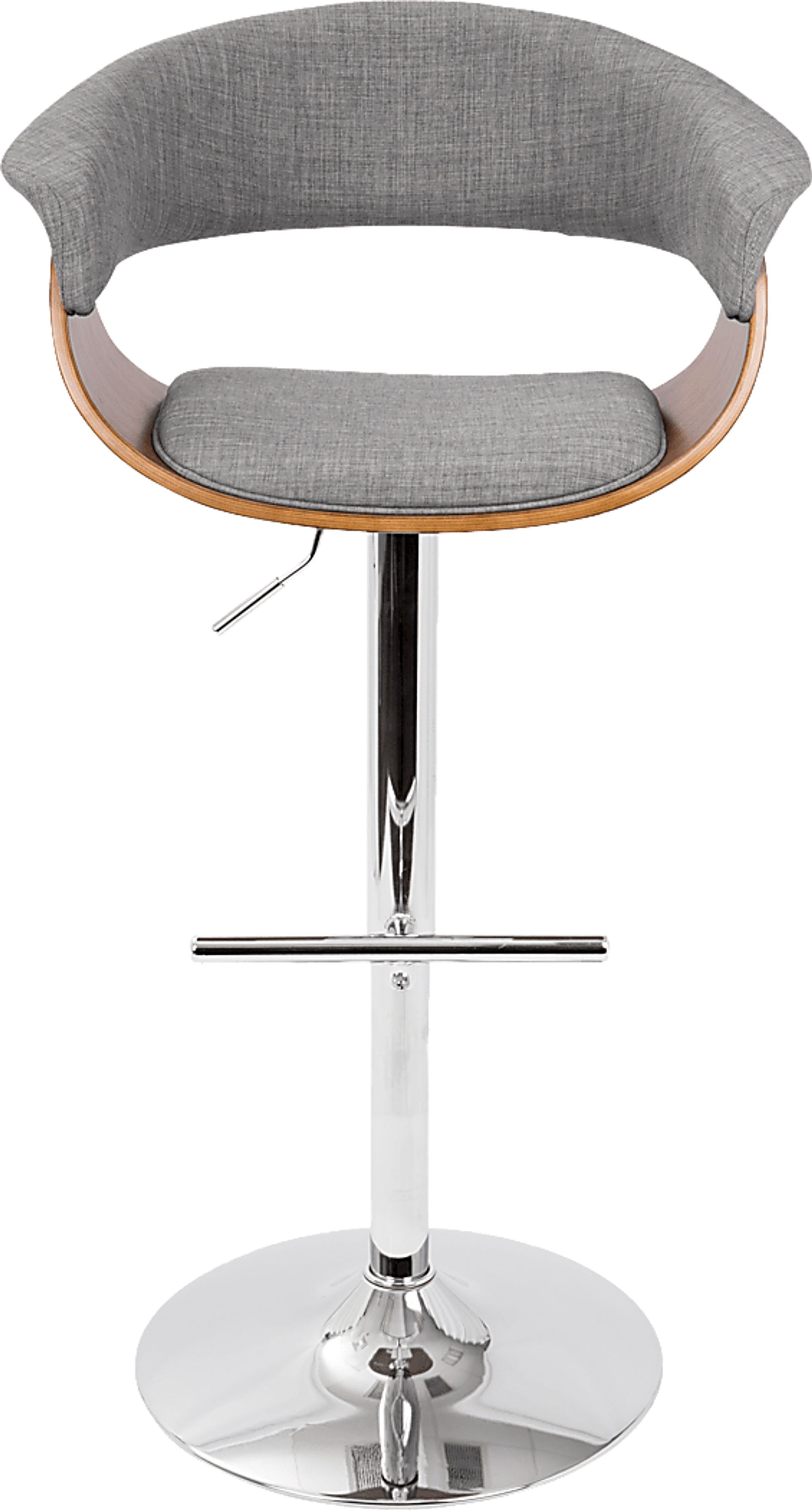 Vintage Mod Gray Adjustable Barstool - Image 3