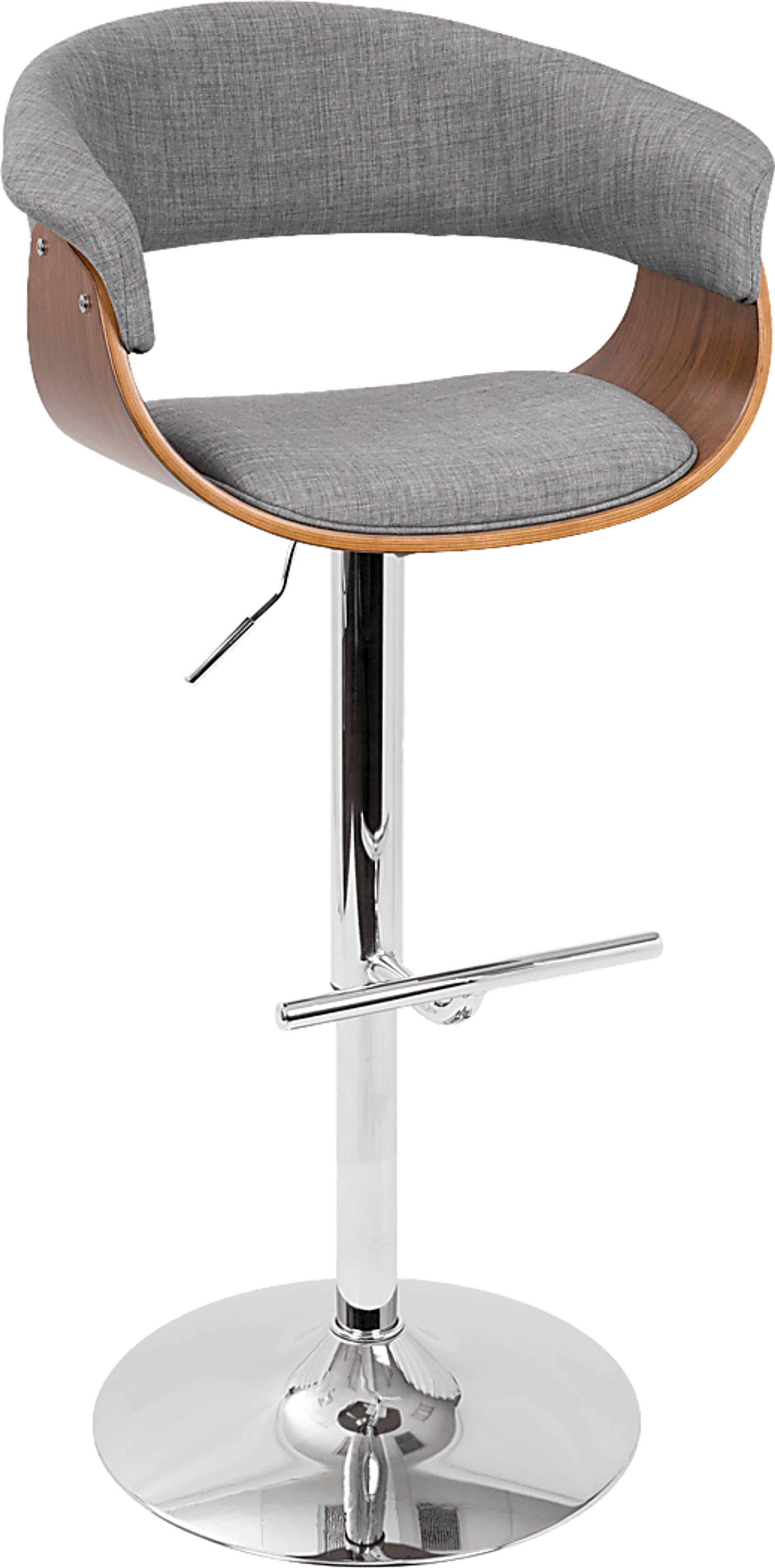 Vintage Mod Gray Adjustable Barstool - Image 1