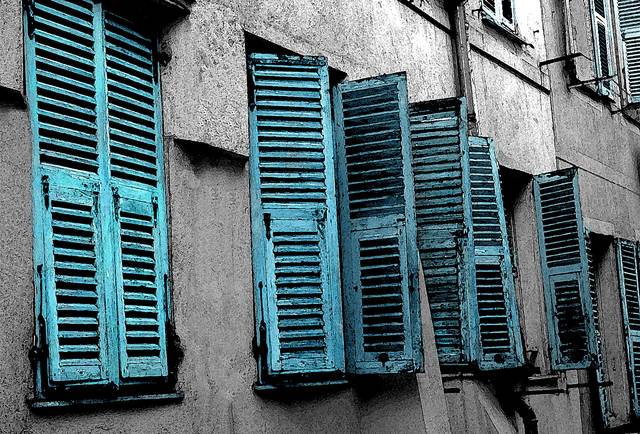 Vintage Shutters Turquoise Artwork - Thumbnail - Image 1
