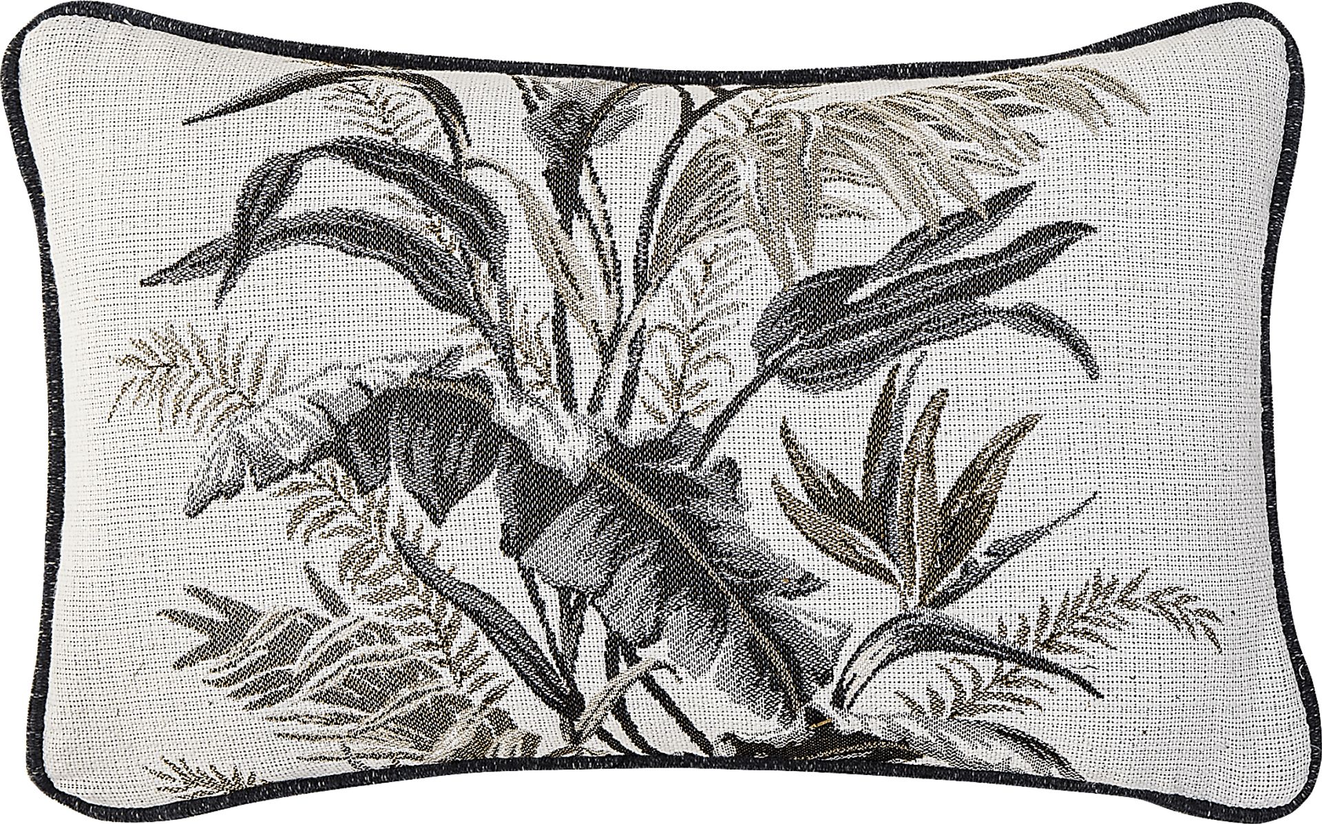 Vintage Tropical Beige Indoor/Outdoor Kidney Pillow - Image 1