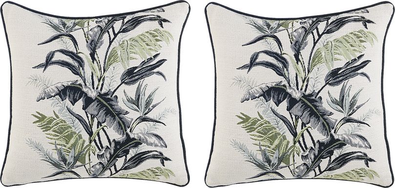 Vintage Tropical Green Indoor/Outdoor Accent Pillow, Set of 2