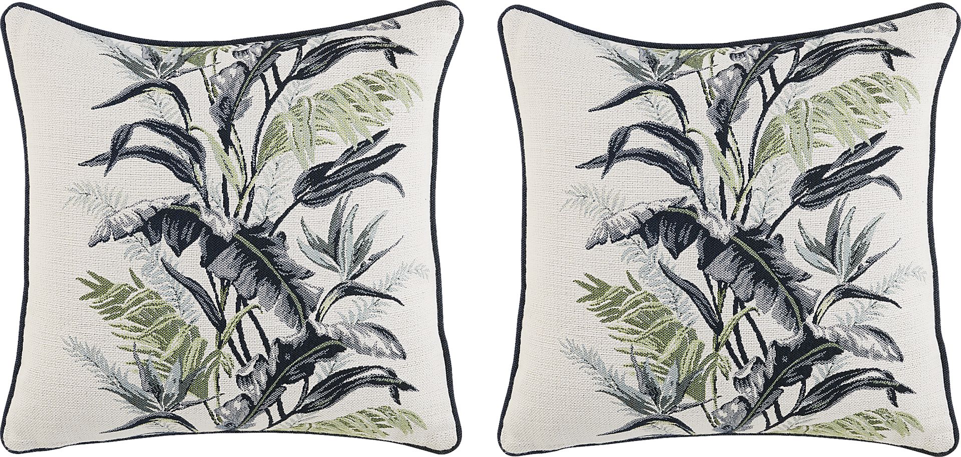Vintage Tropical Green Indoor/Outdoor Accent Pillow, Set of 2 - Image 1