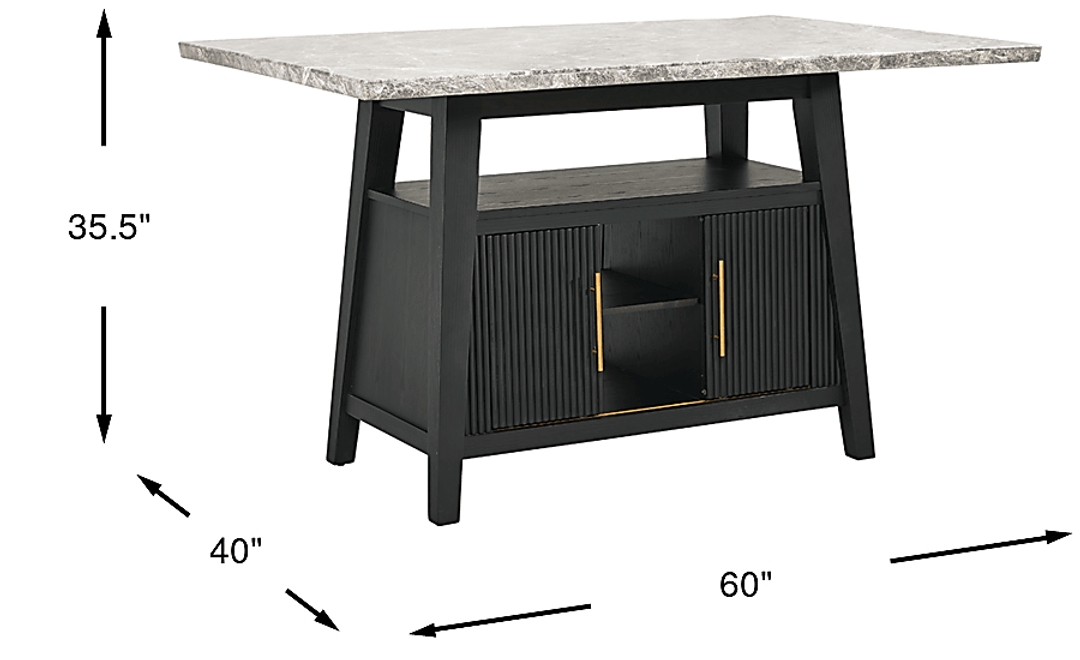 Viola Black Counter Height Marble Top Table
